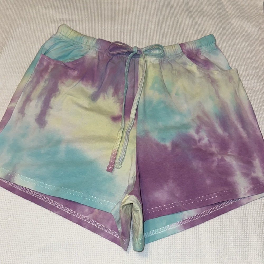 Tie-Dye Short Pajama Set - Pastel Blue & Purple - Unbranded - Picture 13 of 16